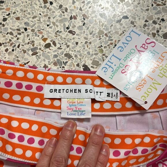 NWT Gretchen Scott Shorty Short Flora pink Orange high rise medium m - Picture 5 of 6